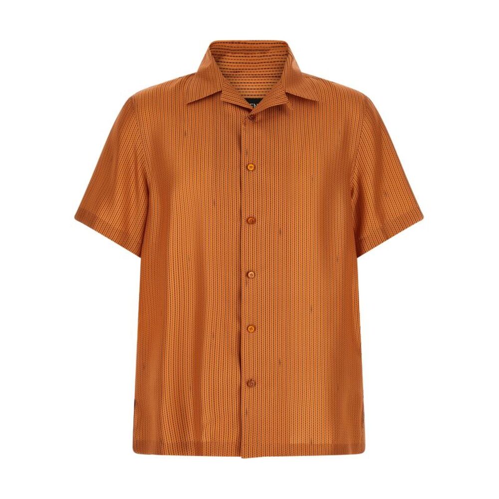 Fendi Orange Silk Men's Blouse